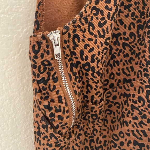 Denim Leopard Print Overall Dress - Picture 6 of 6
